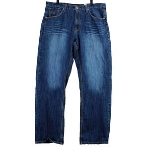 Rocawear Mens Dark Wash Relaxed‎ Fit Denim Jeans Blue Size 38x32 Hip Hop Baggy